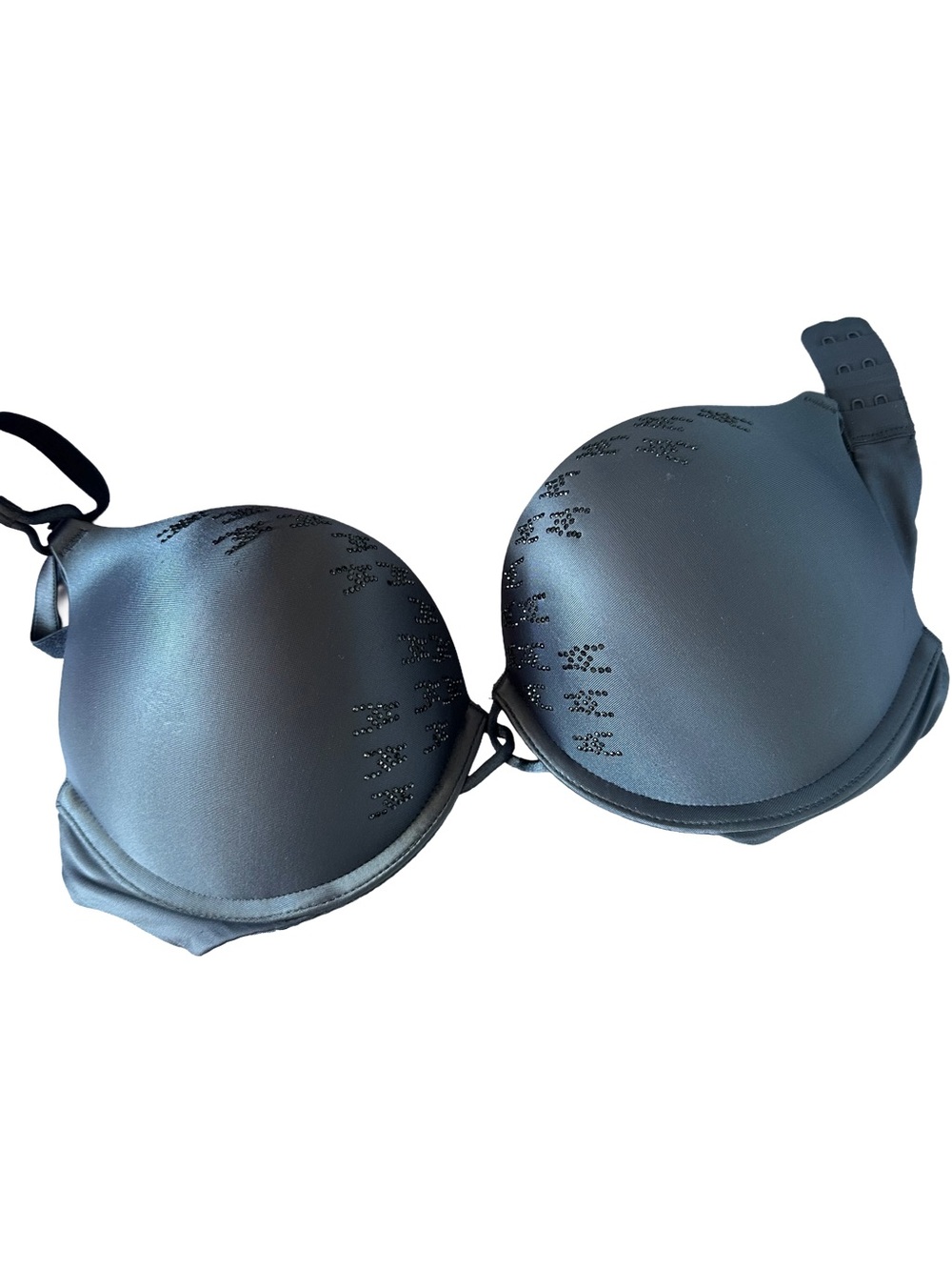 Victoria's Secret Gray Double Padded Underwire Bra with Subtle Bead Detail